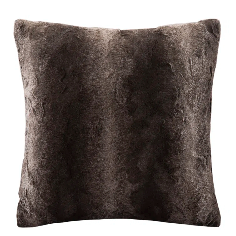 Madison Park Faux Fur Striped Throw Pillow