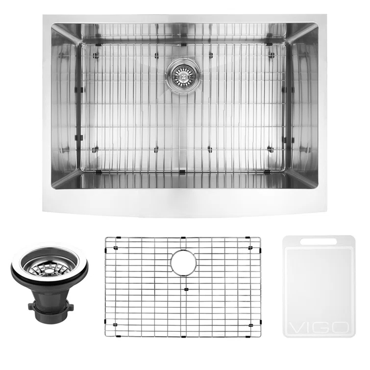 VIGO VIGO 36" Mercer Stainless Steel Undermount Kitchen Sink with Accessories VGR3620CK1