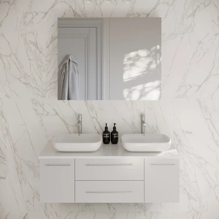 Fresca Lucera 47" Wall Mount Single Vessel Sink Bathroom Vanity Base Only (Top & Sink Not Included)