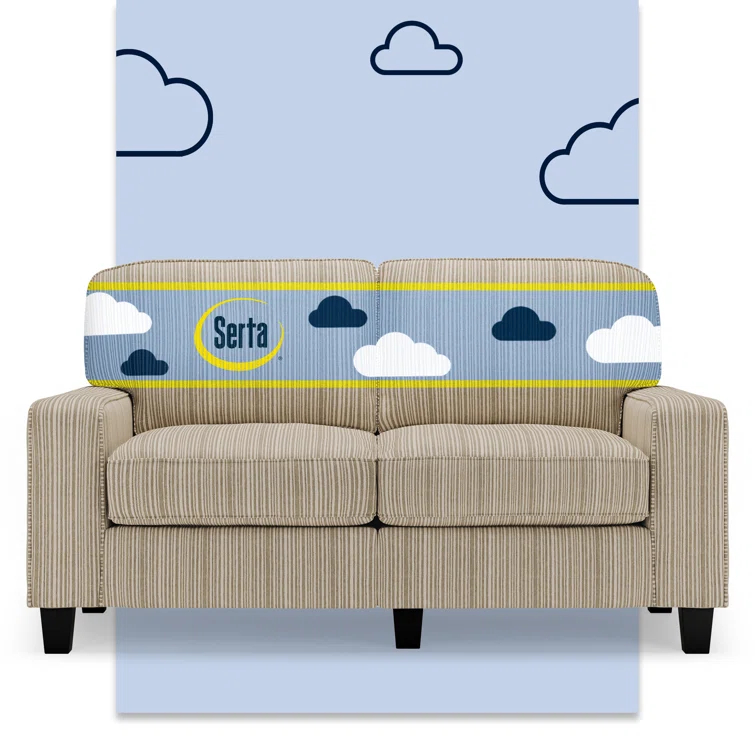 Serta Palisades 61" Track Arm Sofa, Easy Care Fabric, Soft Pillow Back, Pocket Coil Seat Cushions