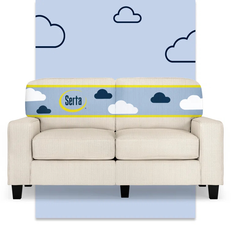 Serta Palisades 61" Track Arm Sofa, Easy Care Fabric, Soft Pillow Back, Pocket Coil Seat Cushions