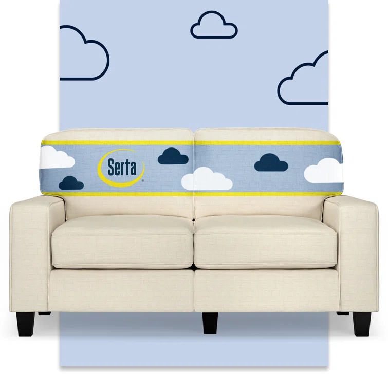 Serta Palisades 61" Track Arm Sofa, Easy Care Fabric, Soft Pillow Back, Pocket Coil Seat Cushions
