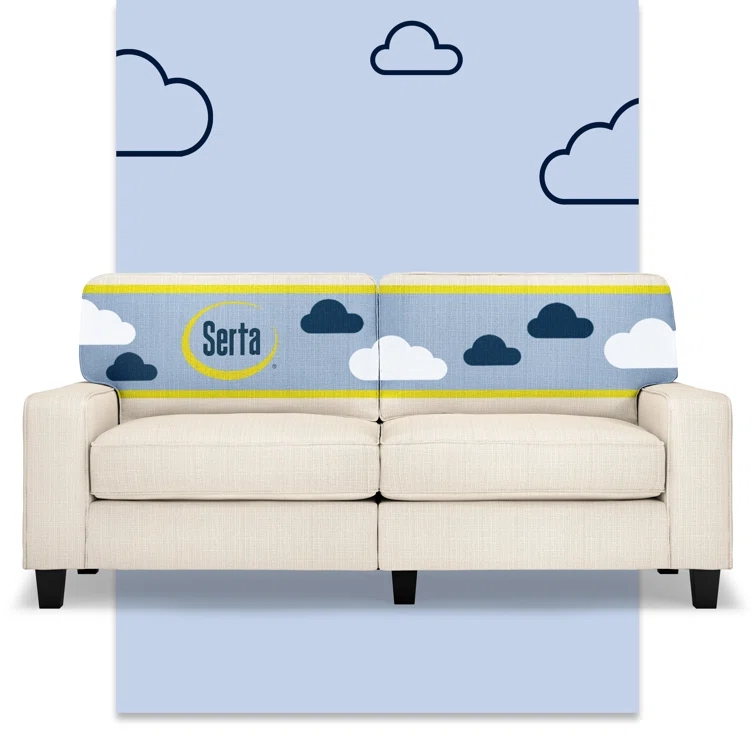 Serta Palisades 73" Track Arm Sofa, Easy Care Fabric, Soft Pillow Back, Pocket Coil Seat Cushions