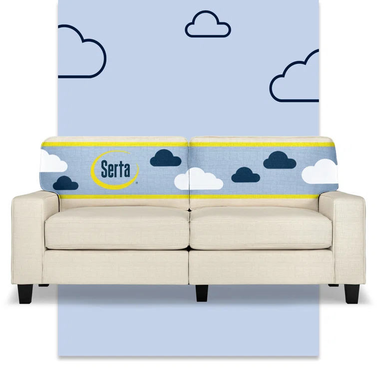 Serta Palisades 73" Track Arm Sofa, Easy Care Fabric, Soft Pillow Back, Pocket Coil Seat Cushions