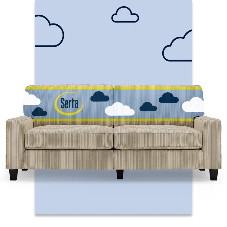 Serta Palisades 78" Track Arm Sofa, Easy Care Fabric, Soft Pillow Back, Pocket Coil Seat Cushions