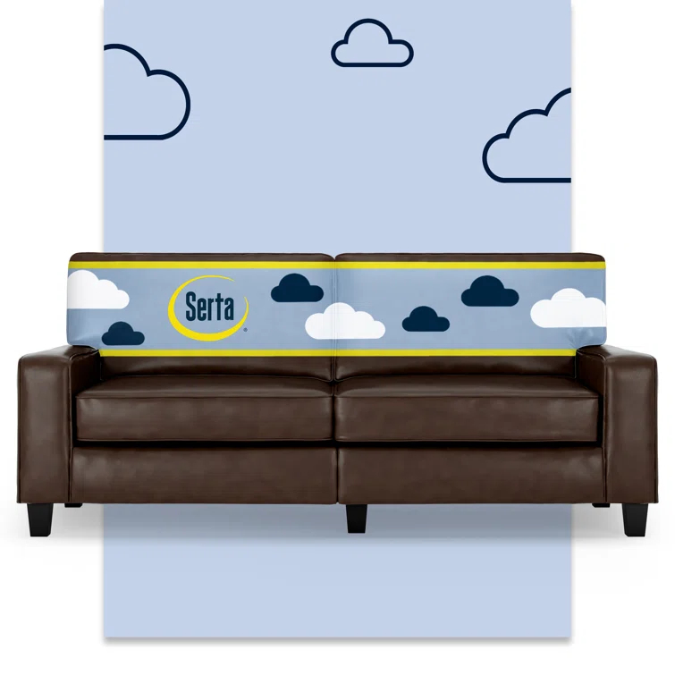 Serta Palisades 78" Track Arm Sofa, Easy Care Fabric, Soft Pillow Back, Pocket Coil Seat Cushions