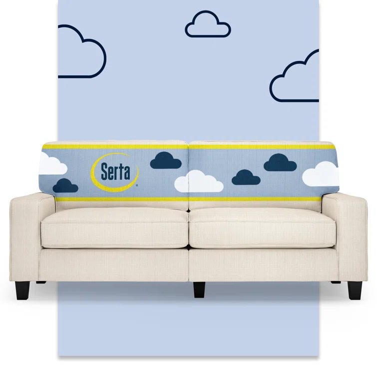 Serta Palisades 78" Track Arm Sofa, Easy Care Fabric, Soft Pillow Back, Pocket Coil Seat Cushions