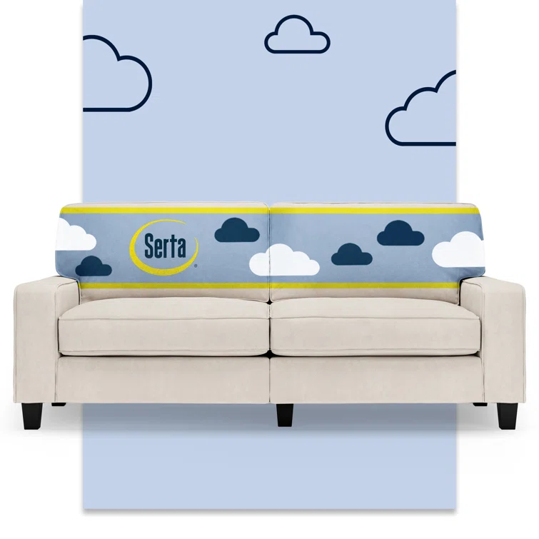Serta Palisades 78" Track Arm Sofa, Easy Care Fabric, Soft Pillow Back, Pocket Coil Seat Cushions