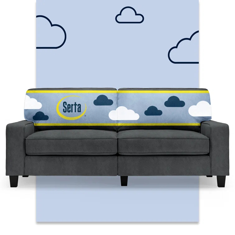 Serta Palisades 78" Track Arm Sofa, Easy Care Fabric, Soft Pillow Back, Pocket Coil Seat Cushions
