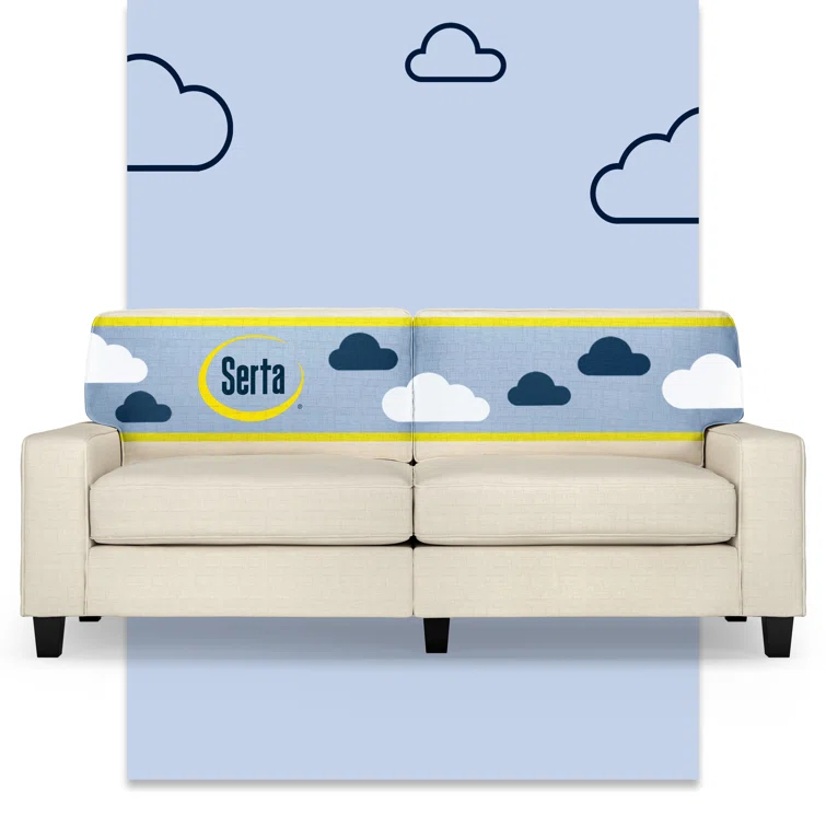 Serta Palisades 78" Track Arm Sofa, Easy Care Fabric, Soft Pillow Back, Pocket Coil Seat Cushions