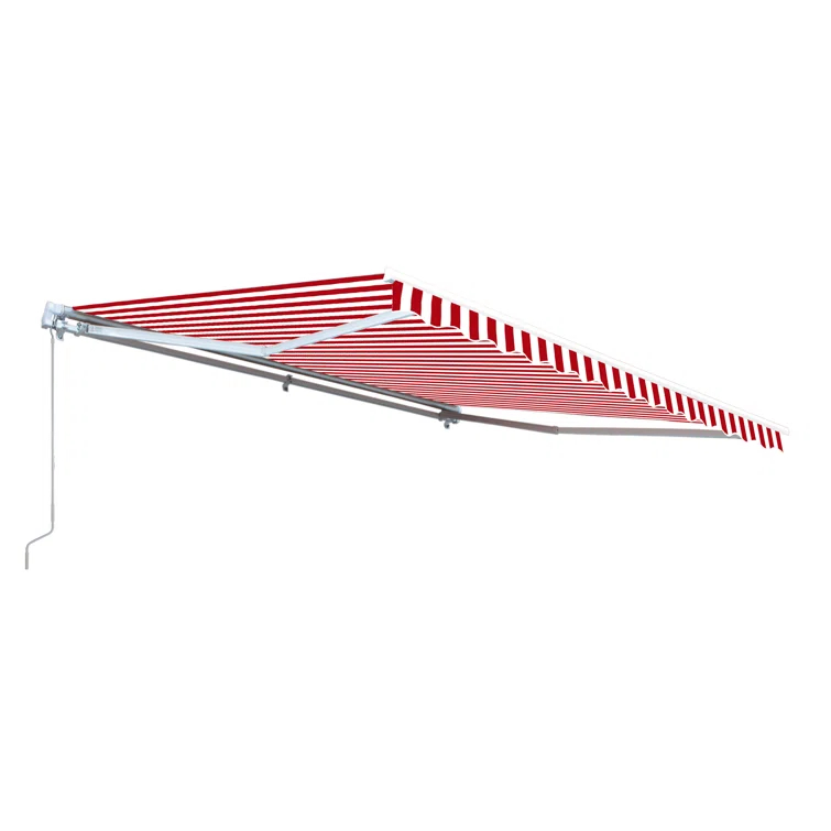 ALEKO Motorized Retractable Outdoor Awning with White Frame
