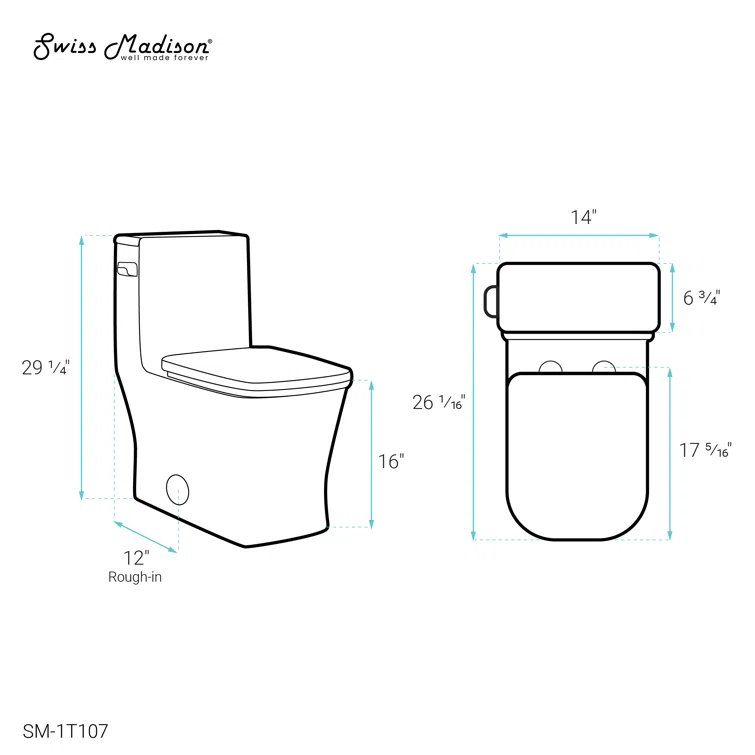Concorde One-Piece Square Toilet Dual-Flush 1.1/1.6 gpf