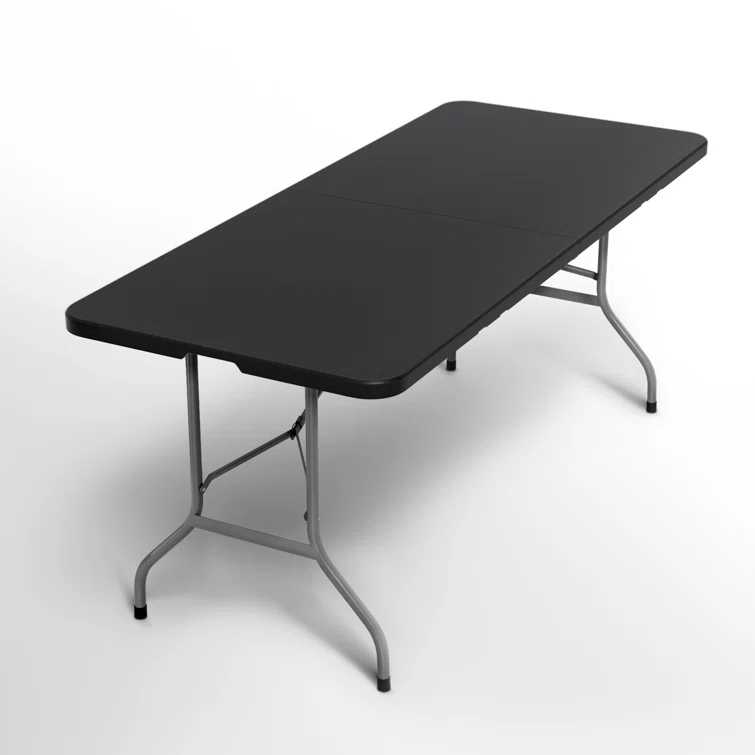 Plastic Folding Card Table, Indoor Outdoor Portable Picnic Table with Carrying Handle for Camping