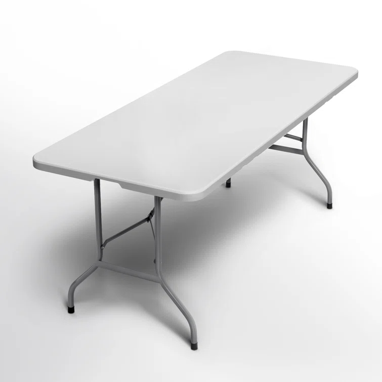 Plastic Folding Card Table, Indoor Outdoor Portable Picnic Table with Carrying Handle for Camping