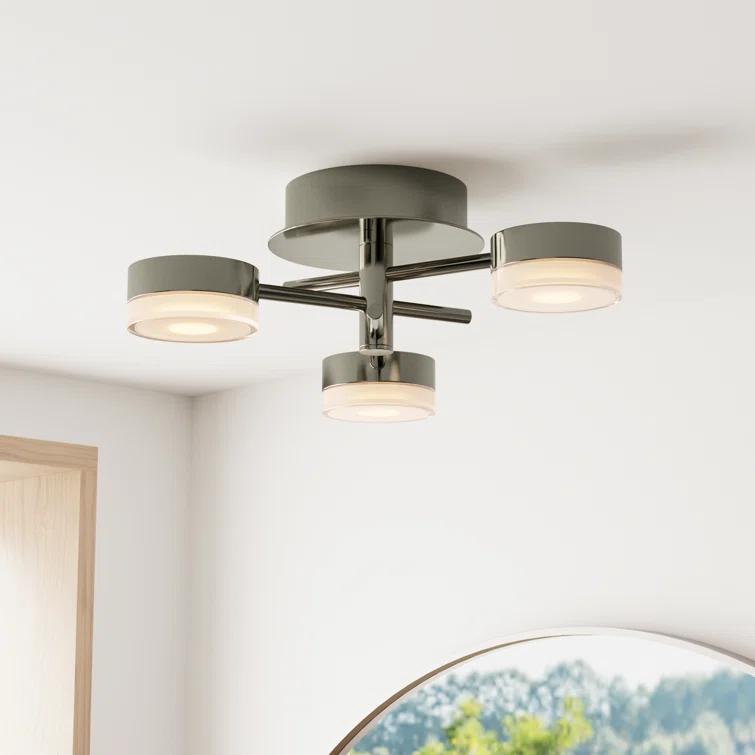 Hazel 3 Light Acrylic LED Semi Flush Mount