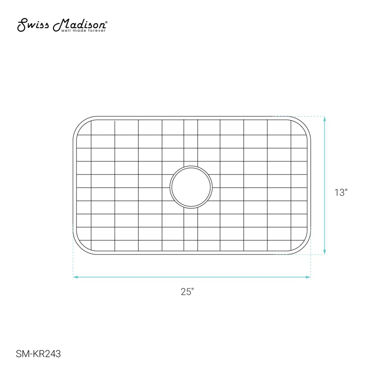 Swiss Madison 25 x 13 Stainless Steel Kitchen Sink Grid