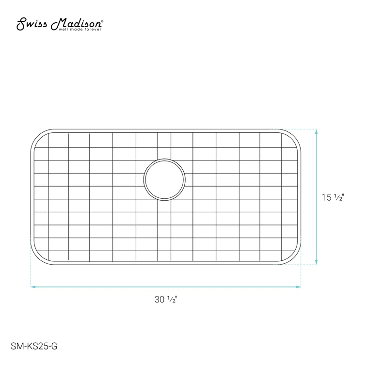 Swiss Madison SM-KS25-G Swiss Madison 33 x 18 Stainless Steel Kitchen Sink Grid