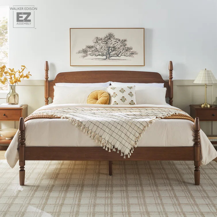 Vivienne Traditional Easy Assembly Solid Wood Turned Spindle Bed