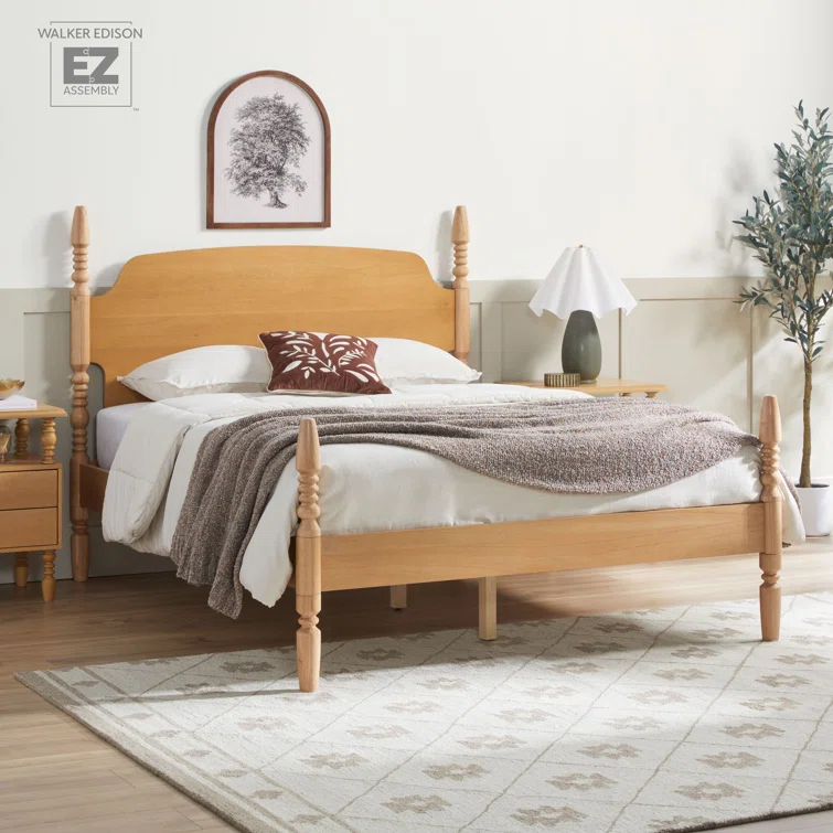 Vivienne Traditional Easy Assembly Solid Wood Turned Spindle Bed