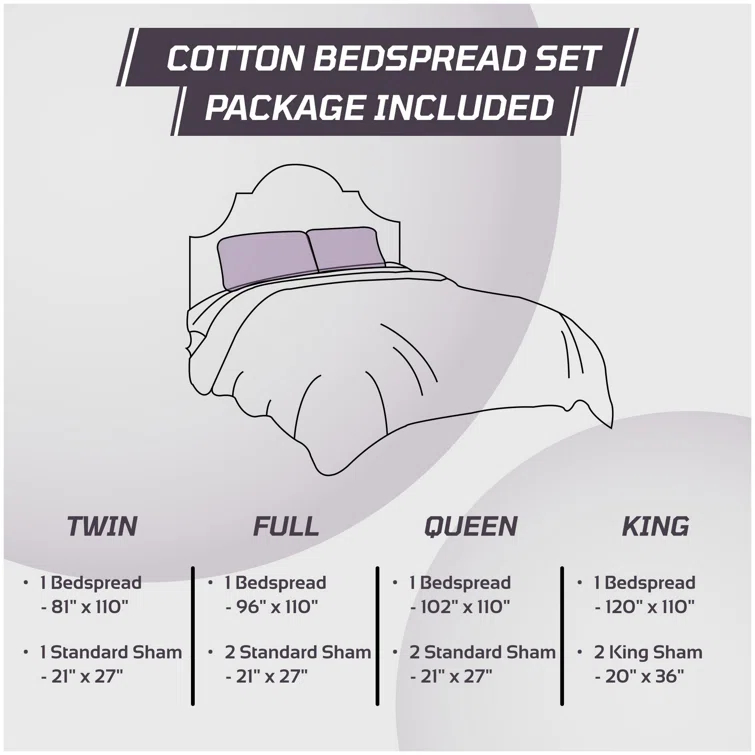 Ashton Collection Chenille Bedspread Set, 100% Cotton Machine Washable Bedding Set, Soft & Breathable Medallion Design Coverlet with Sham, Luxurious All Season Comfort
