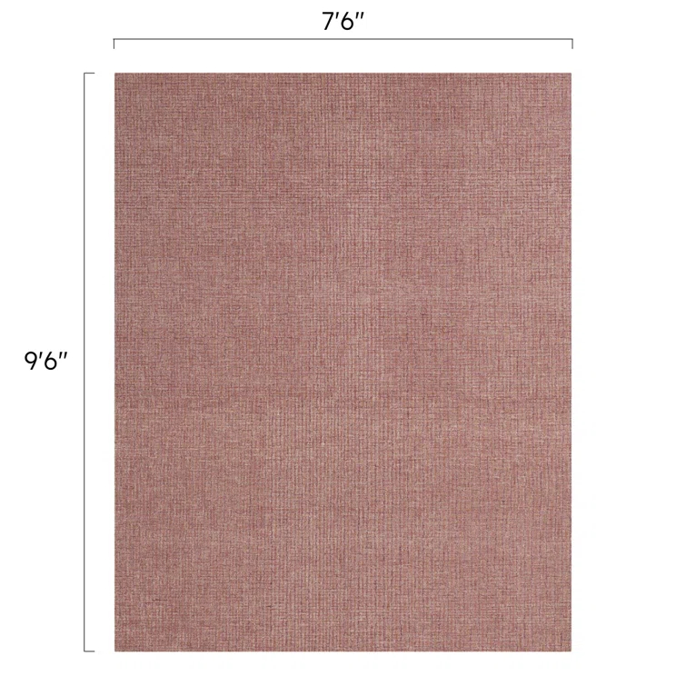 Spice Pink Hand Tufted Wool Rectangular Area Rug 2' x 3'
