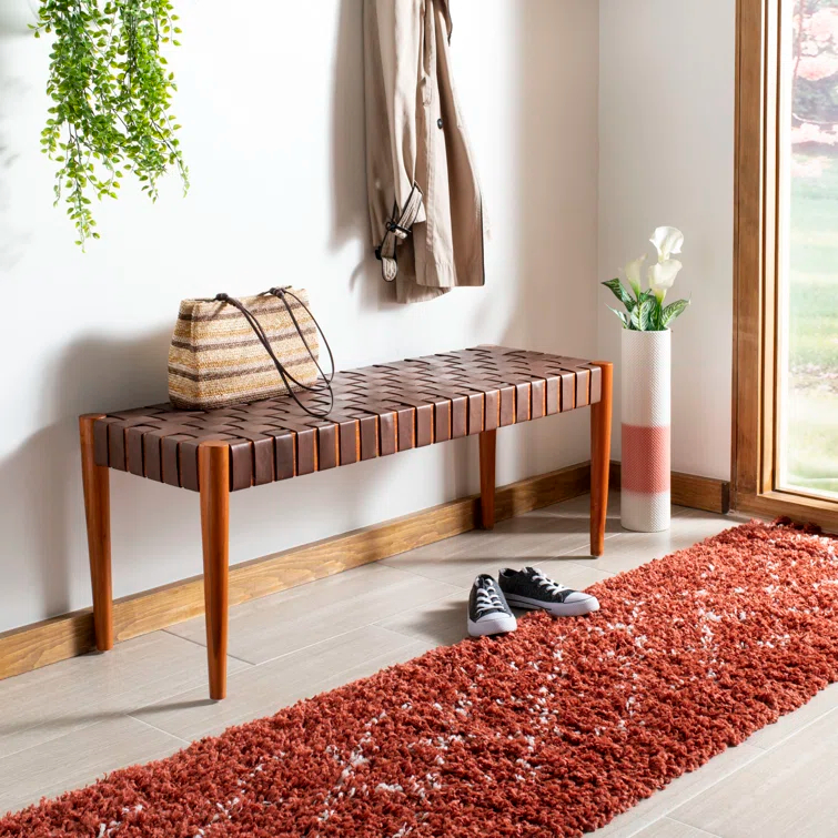 Orin 47" Woven Leather Bench