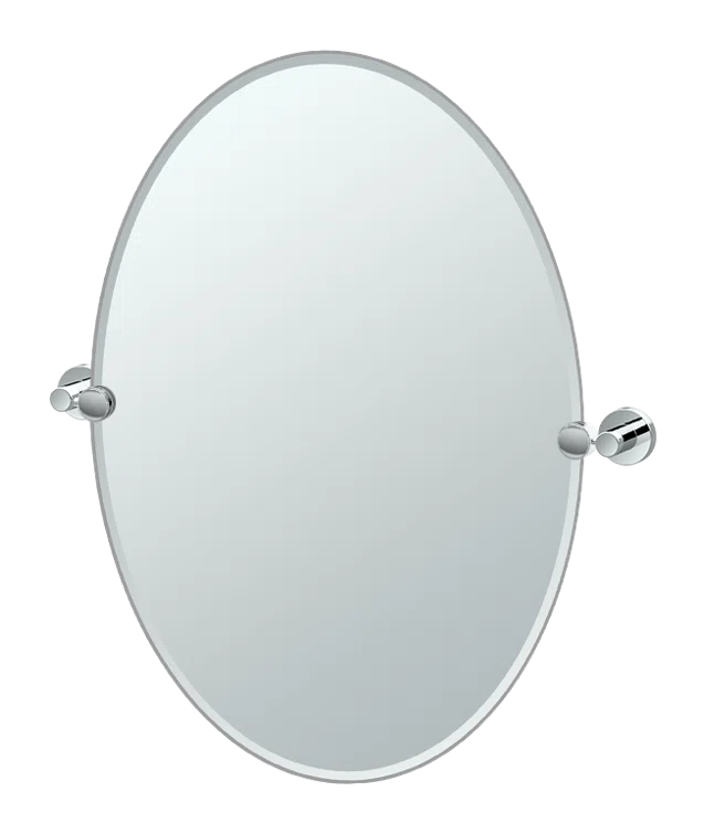 Glam Modern & Contemporary Bathroom Vanity | 26.50"H Frameless Oval Mirror
