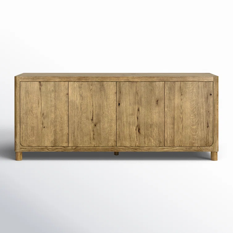 Orlando Light Brown Oak Wood 4-Door Sideboard