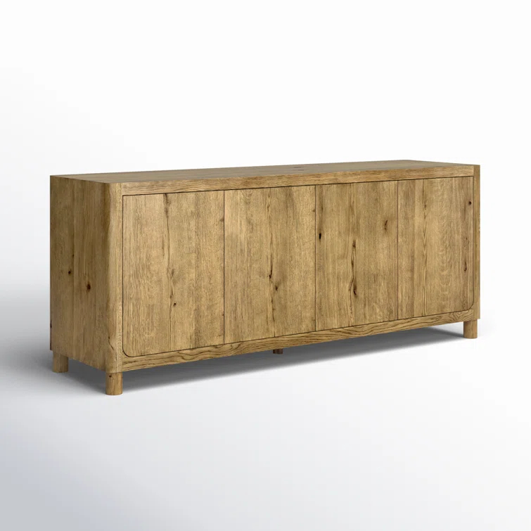 Orlando Light Brown Oak Wood 4-Door Sideboard