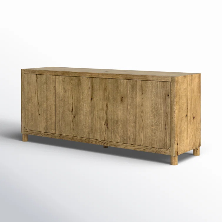 Orlando Light Brown Oak Wood 4-Door Sideboard