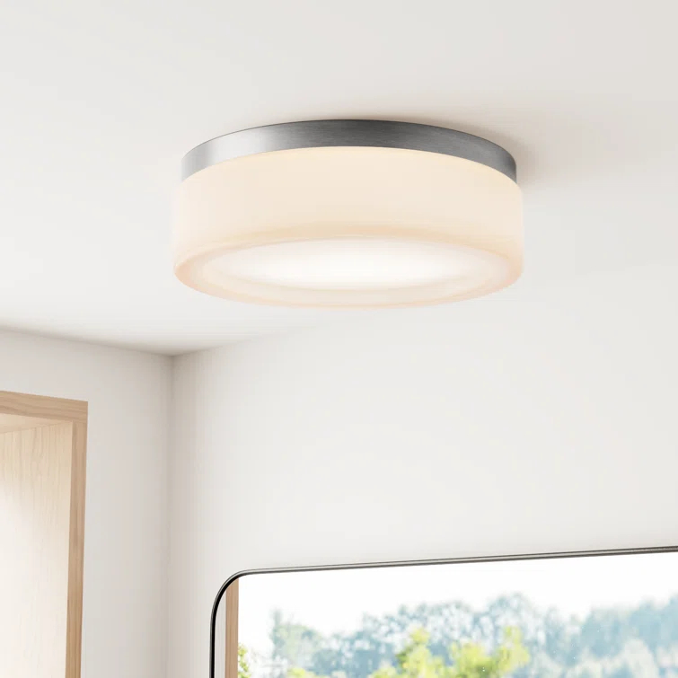 Helmes Single Light Glass LED Flush Mount