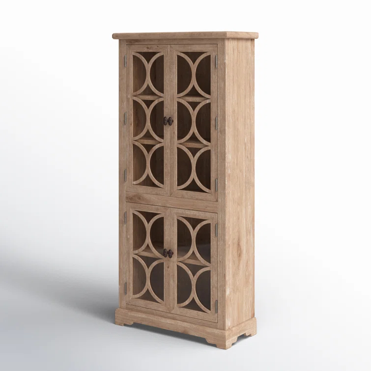 World Interiors Pengrove 38" Mango Wood/Glass Cabinet in Light Brown
