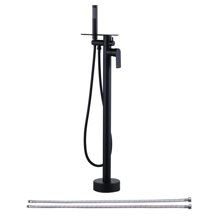 ARCORA Modern Single Handle Freestanding Tub Faucet, Floor Mount Tub Filler With Hand Shower AR9203600B