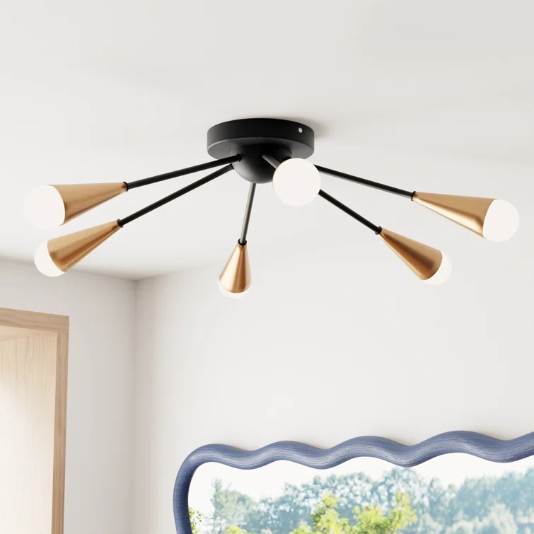 Andrea 6 Light Metal Semi Flush Mount
