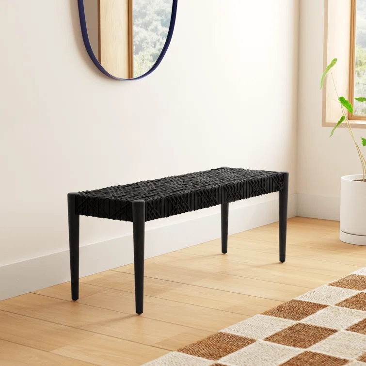 Kazbah 47" Genuine Leather Bench