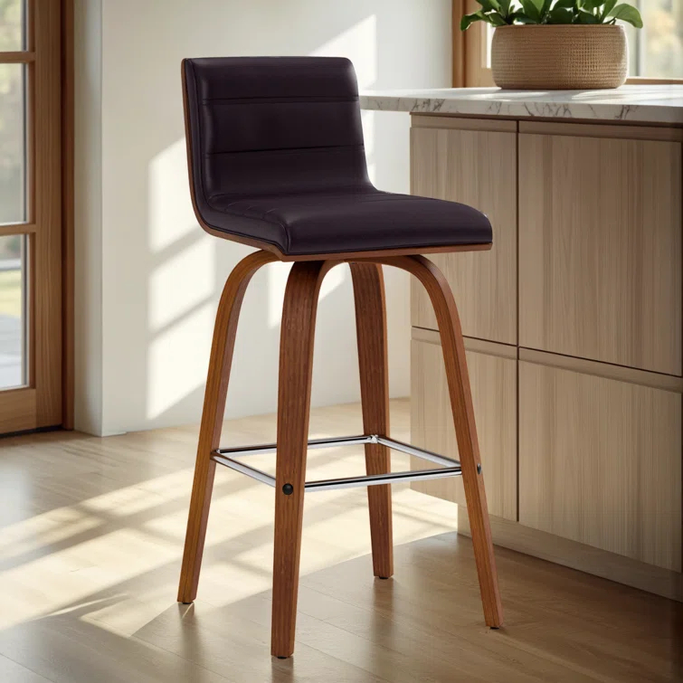 Biance Solid Wood Swivel Bar & Counter Stool