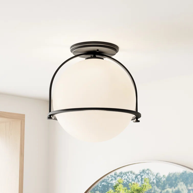 McCormick Hand Blown Glass Semi Flush Mount