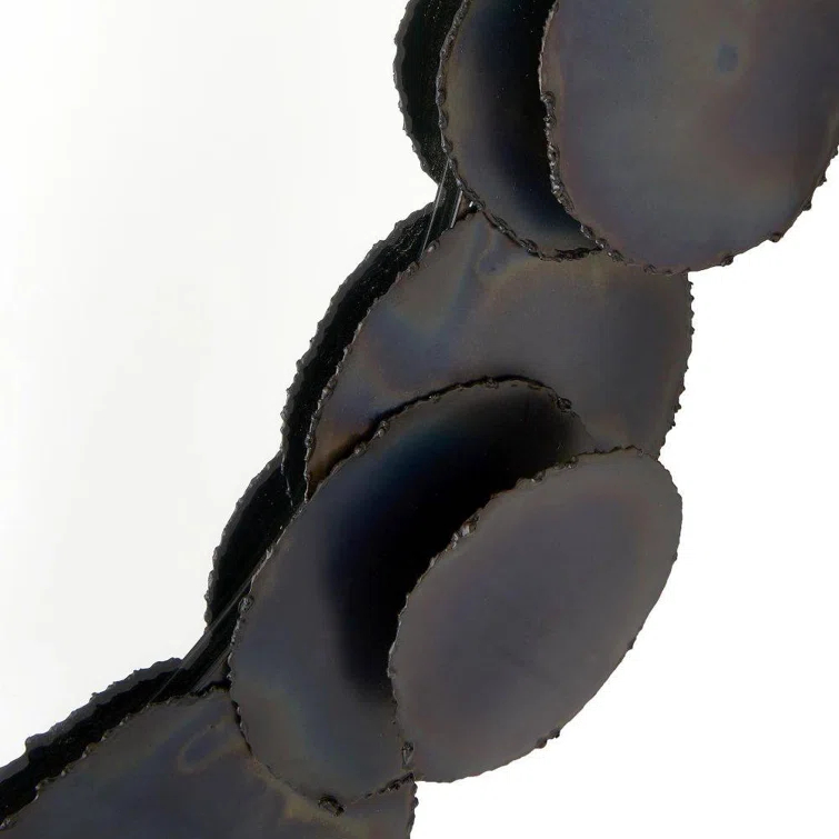 Burnt Iron Industrial Round Wall Mirror