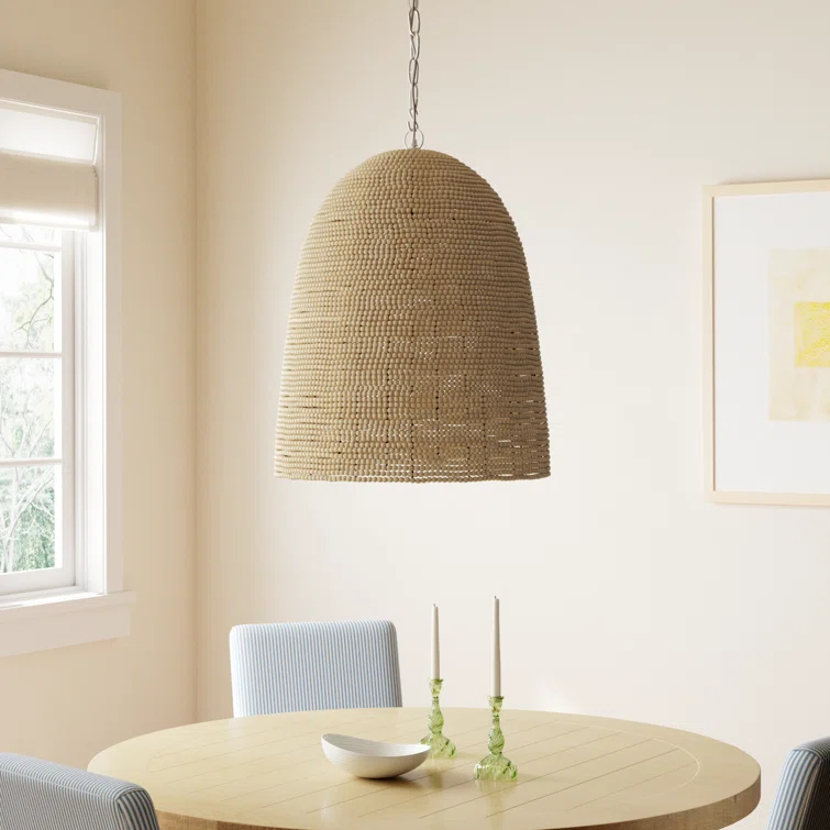 Preston Single Light Wood Dimmable Pendant