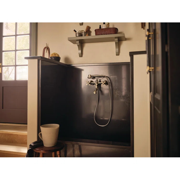 Luxe Gold Polished Nickel Brass Freestanding Tub Filler