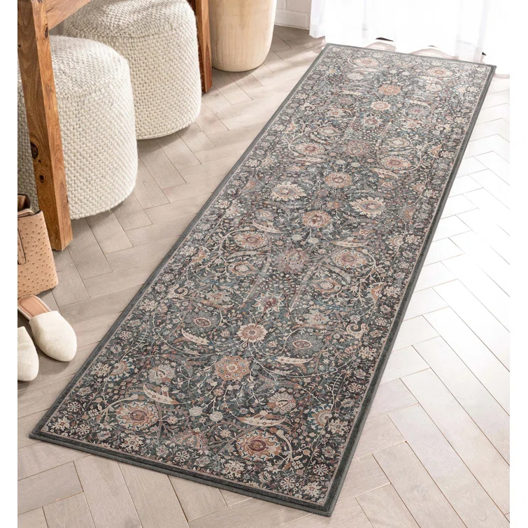 Asha Oriental Floral Flat-Weave Rug