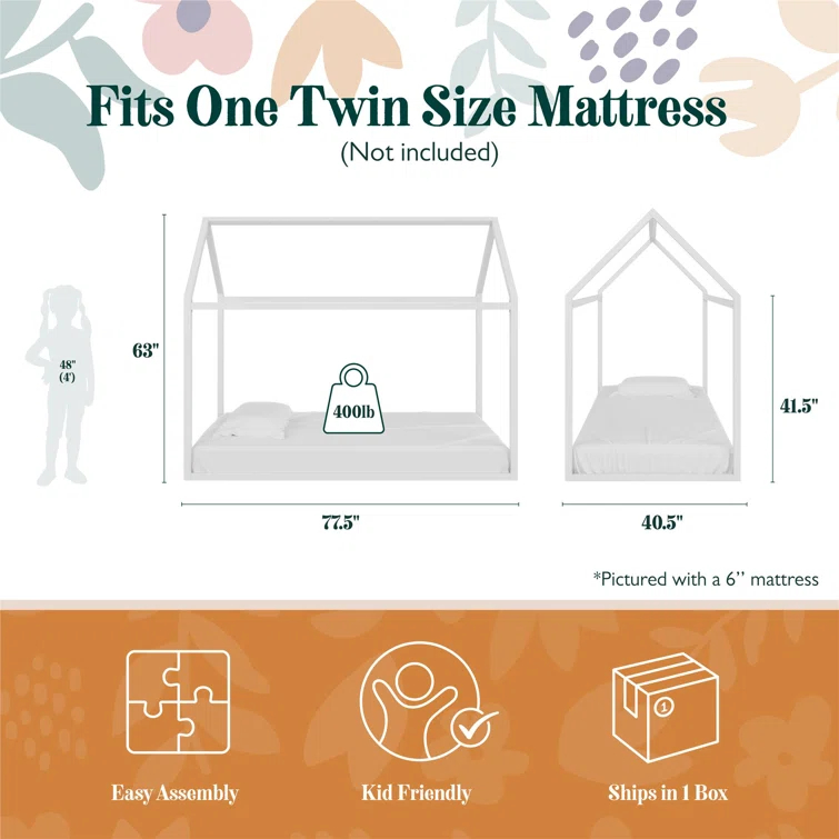 Skyler Metal Montessori House Bed