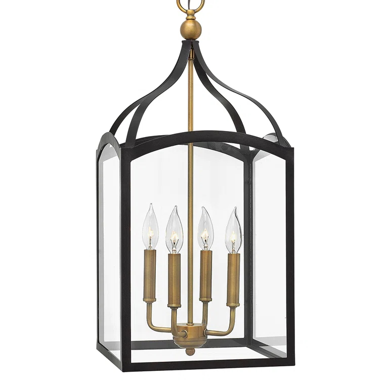 Hinkley 4-Light Open Frame Foyer Chain-Hung Rectangle Chandelier