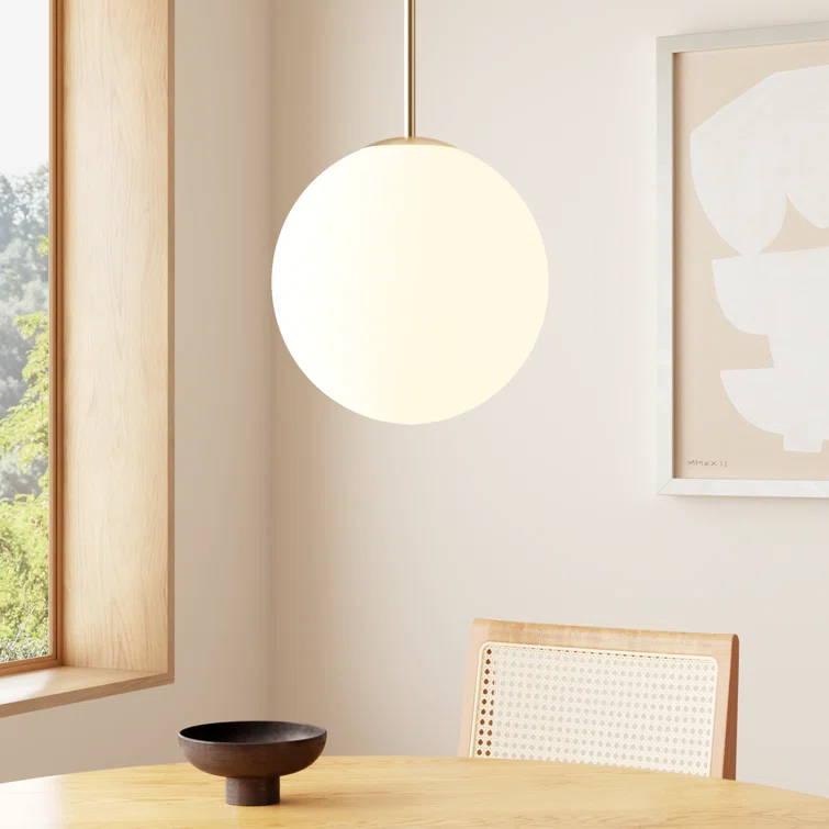 Drake Single Light Glass Steel Dimmable Pendant