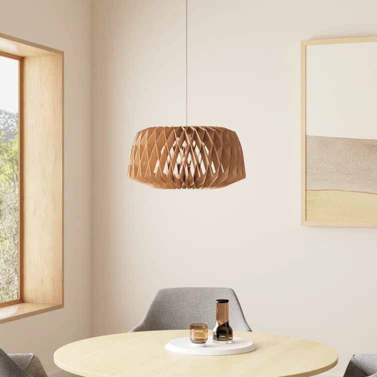 Gwyn Single Light Wood Dimmable Pendant