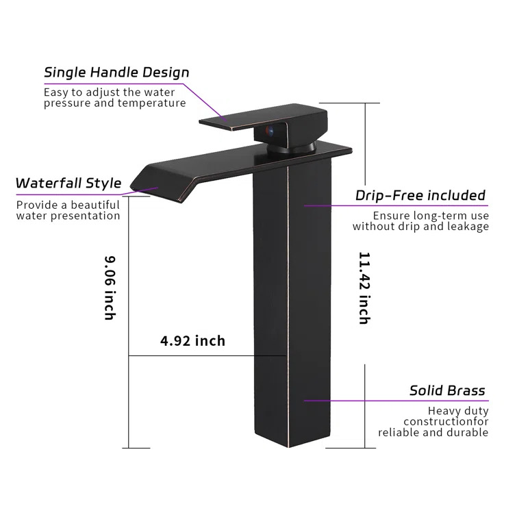 Vessel Sink Faucet Single-handle Bathroom Faucet with Drain Assembly