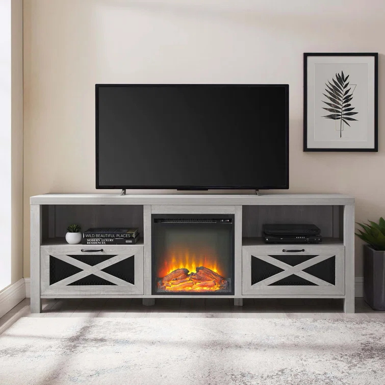 Tansey 70" Media Console with Electric Fireplace