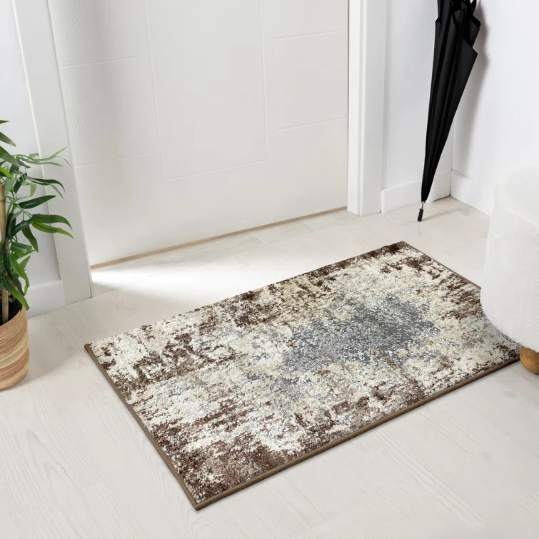 Luxe Weavers Rug 7680 Abstract Persian-Rugs Stain Resistant, Machine-Made, Brown