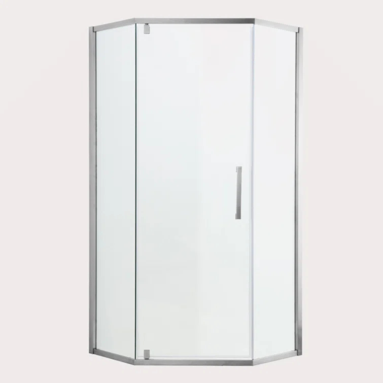 Shower Door 34-1/8" X 72" Semi-Frameless Neo-Angle Hinged Shower Enclosure