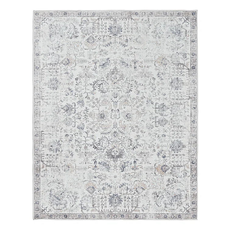 Chenille Mashine Washable Vintage Indoor Arae Rug with Non-Slip Backing for Bedroom Living Room Kitchen Entryway